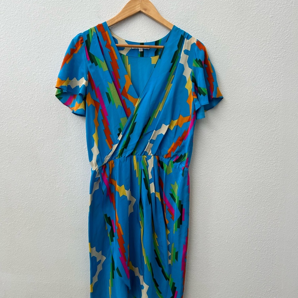 AMANDA UPRICHARD silk faux wrap dress
